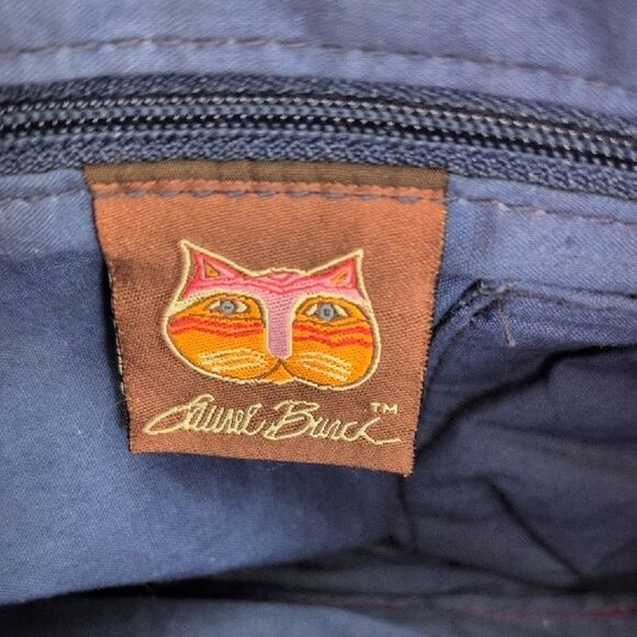 Laurel Burch Multicolor Tapestry Tote Bag Dog Cat Beads Sequins Shoulder Bag - Picture 12 of 14